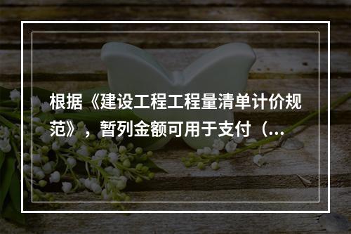 根据《建设工程工程量清单计价规范》，暂列金额可用于支付（　）