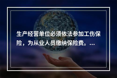 生产经营单位必须依法参加工伤保险，为从业人员缴纳保险费。（）