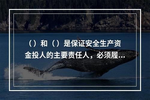 （ ）和（ ）是保证安全生产资金投人的主要责任人，必须履行保