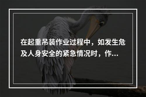 在起重吊装作业过程中，如发生危及人身安全的紧急情况时，作业人