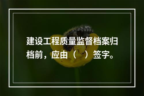 建设工程质量监督档案归档前，应由（　）签字。