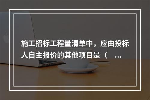 施工招标工程量清单中，应由投标人自主报价的其他项目是（　）。