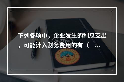 下列各项中，企业发生的利息支出，可能计入财务费用的有（　）。