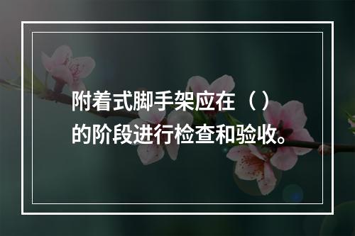 附着式脚手架应在（ ）的阶段进行检查和验收。