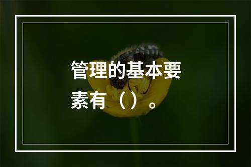 管理的基本要素有（ ）。