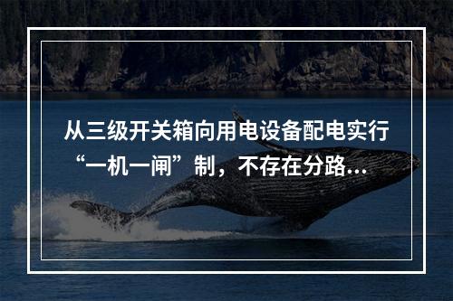 从三级开关箱向用电设备配电实行“一机一闸”制，不存在分路问题