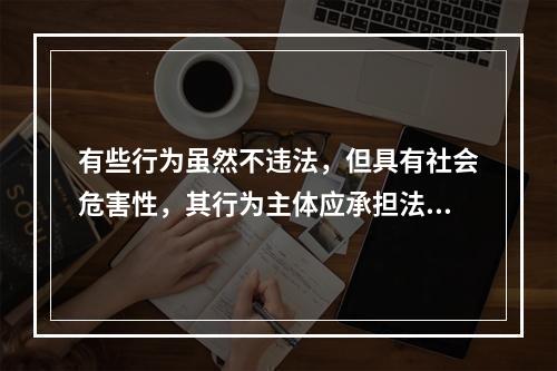 有些行为虽然不违法，但具有社会危害性，其行为主体应承担法律责