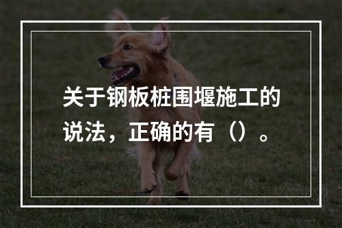 关于钢板桩围堰施工的说法，正确的有（）。