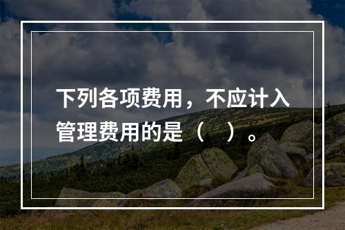 下列各项费用，不应计入管理费用的是（　）。