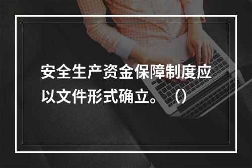 安全生产资金保障制度应以文件形式确立。（）