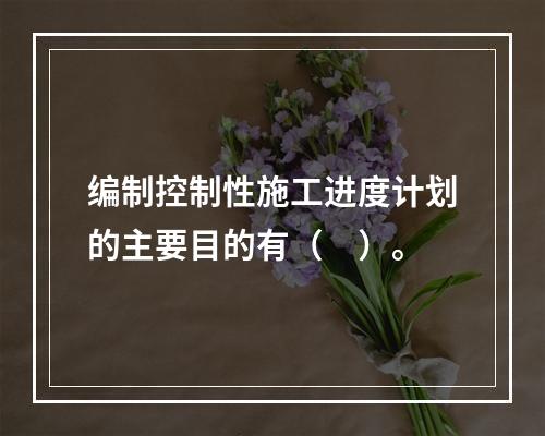 编制控制性施工进度计划的主要目的有（　）。