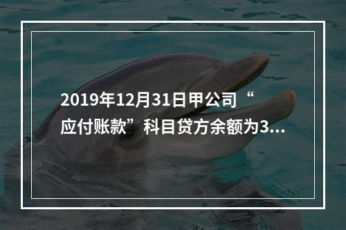 2019年12月31日甲公司“应付账款”科目贷方余额为300