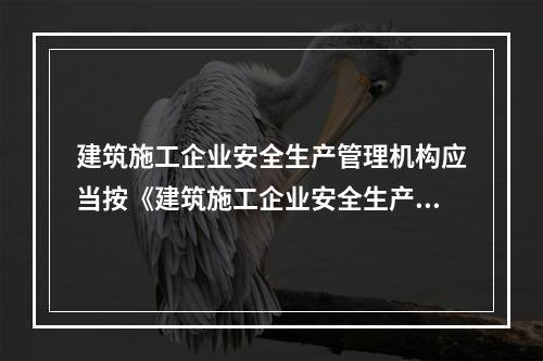 建筑施工企业安全生产管理机构应当按《建筑施工企业安全生产管理