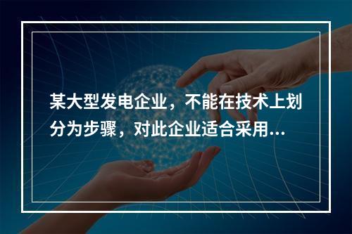 某大型发电企业，不能在技术上划分为步骤，对此企业适合采用的成