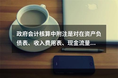 政府会计核算中附注是对在资产负债表、收入费用表、现金流量表等