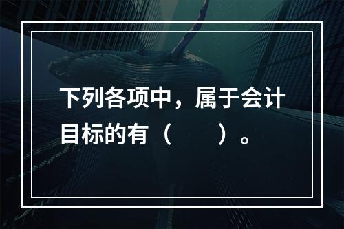 下列各项中，属于会计目标的有（　　）。