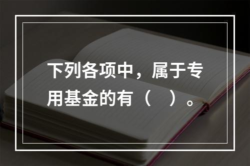 下列各项中，属于专用基金的有（　）。