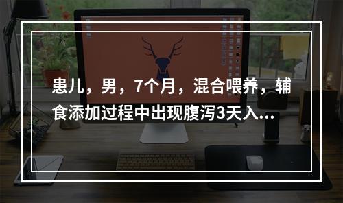 患儿，男，7个月，混合喂养，辅食添加过程中出现腹泻3天入院。