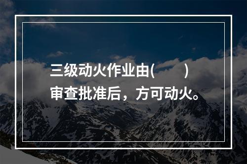 三级动火作业由(　　)审查批准后，方可动火。