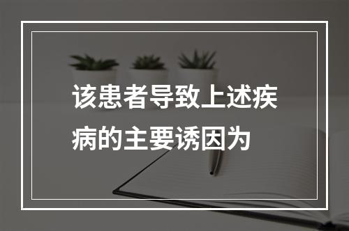 该患者导致上述疾病的主要诱因为