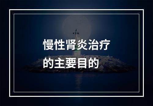 慢性肾炎治疗的主要目的