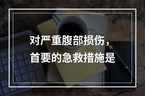 对严重腹部损伤，首要的急救措施是