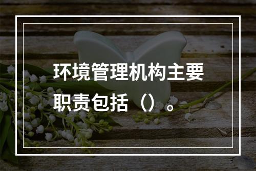 环境管理机构主要职责包括（）。