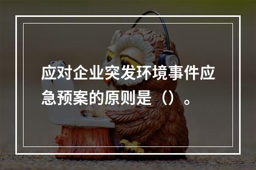 应对企业突发环境事件应急预案的原则是（）。