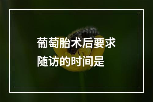 葡萄胎术后要求随访的时间是