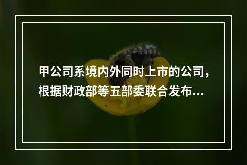 甲公司系境内外同时上市的公司，根据财政部等五部委联合发布的《