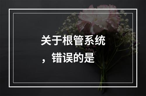 关于根管系统，错误的是