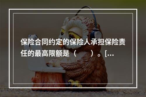 保险合同约定的保险人承担保险责任的最高限额是（　　）。[20