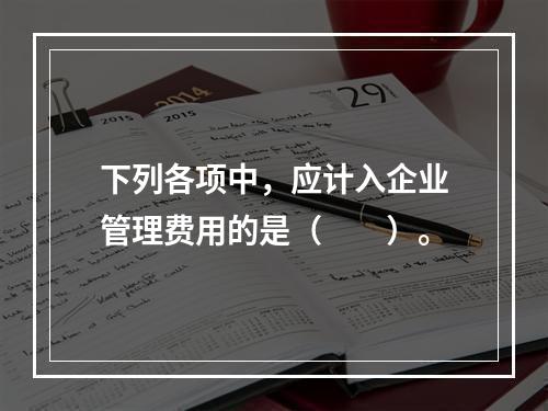 下列各项中，应计入企业管理费用的是（　　）。