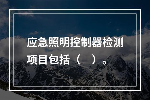 应急照明控制器检测项目包括（　）。