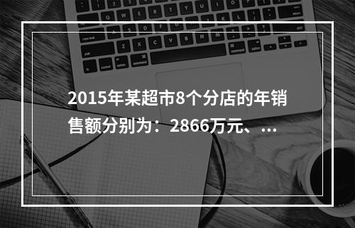 2015年某超市8个分店的年销售额分别为：2866万元、59