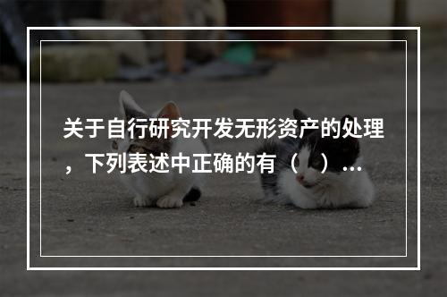 关于自行研究开发无形资产的处理，下列表述中正确的有（　）。