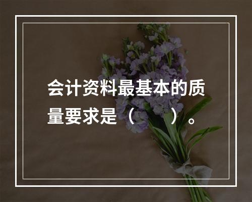 会计资料最基本的质量要求是（　　）。