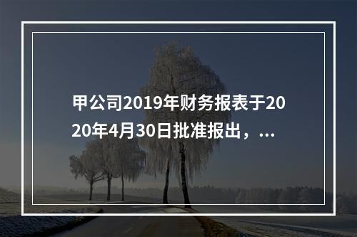 甲公司2019年财务报表于2020年4月30日批准报出，20