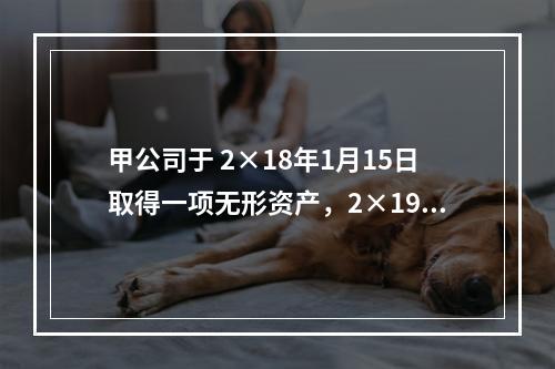 甲公司于 2×18年1月15日取得一项无形资产，2×19年6