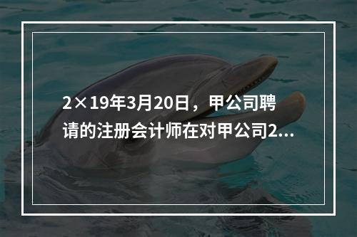 2×19年3月20日，甲公司聘请的注册会计师在对甲公司2×1