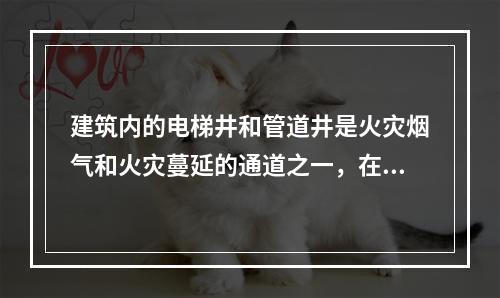 建筑内的电梯井和管道井是火灾烟气和火灾蔓延的通道之一，在火灾