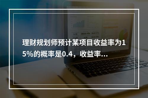 理财规划师预计某项目收益率为15％的概率是0.4，收益率为2