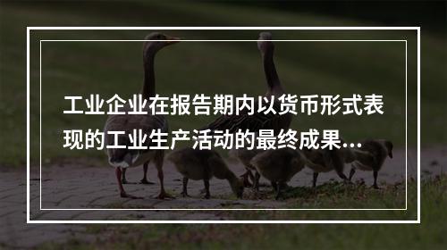 工业企业在报告期内以货币形式表现的工业生产活动的最终成果称为