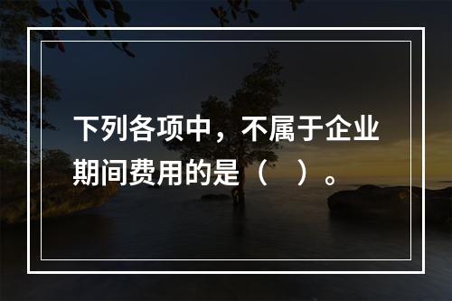 下列各项中，不属于企业期间费用的是（　）。