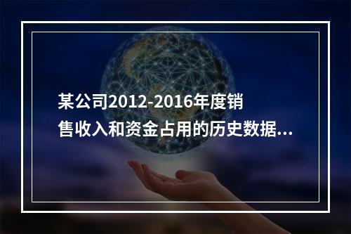 某公司2012-2016年度销售收入和资金占用的历史数据（单