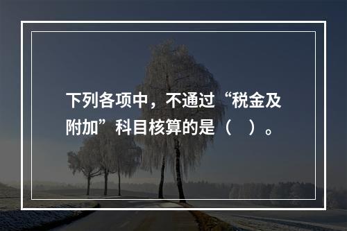 下列各项中，不通过“税金及附加”科目核算的是（　）。