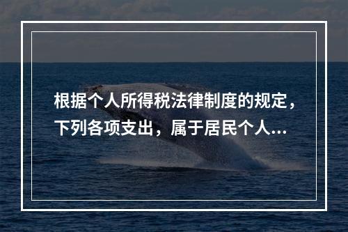 根据个人所得税法律制度的规定，下列各项支出，属于居民个人综合