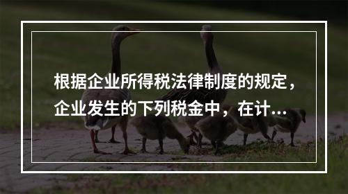 根据企业所得税法律制度的规定，企业发生的下列税金中，在计算企