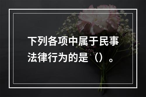 下列各项中属于民事法律行为的是（）。