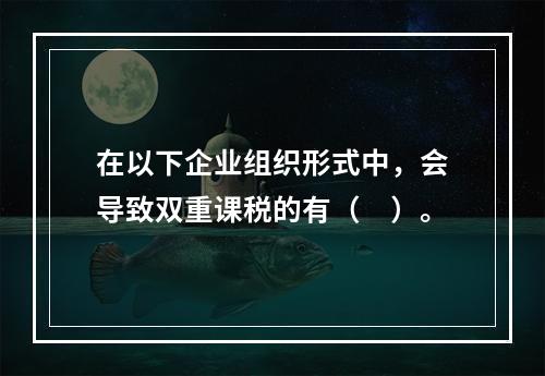 在以下企业组织形式中，会导致双重课税的有（　）。